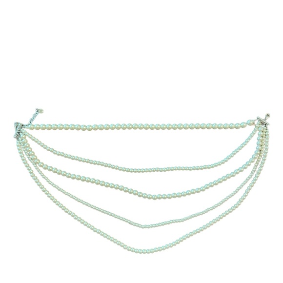 Elegant Multi-Strand Faux Pearl Necklace - Picture 3 of 12